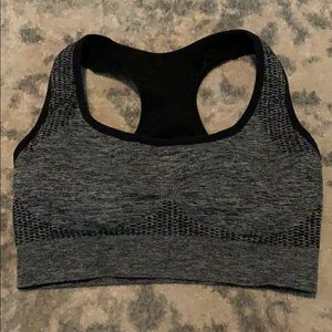 Black and grey sports bra